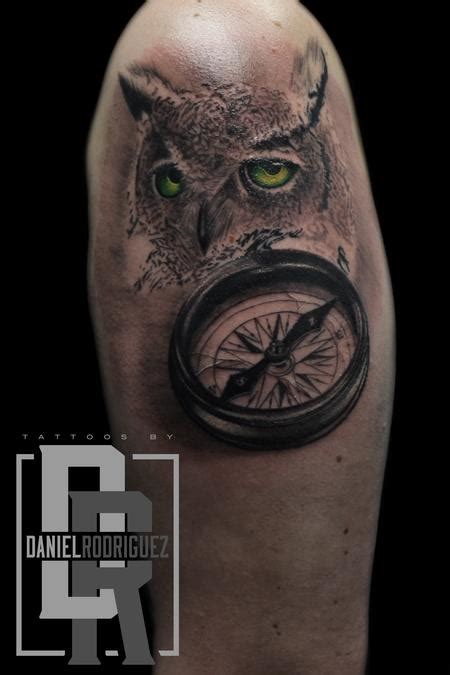 Owl Compass Tattoo By Daniel Rodriguez Tattoonow