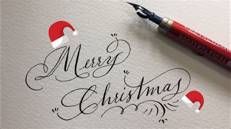 Calligraphy Cursive Merry Christmas Handwriting