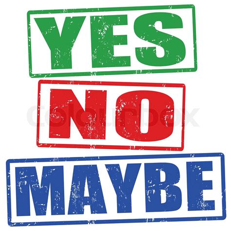 Yes No And Maybe Stamps Stock Vector Colourbox