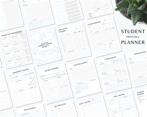 Student Planner Printable Academic Planner Printable Study Etsy