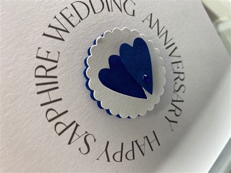 Sapphire Wedding Anniversary Card 65th 65 Year Anniversary Etsy