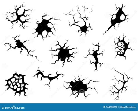 Wall Cracks Holes With Clefts Cracked Damaged Ground Surface And