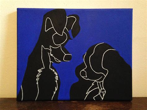 Lady And The Tramp Silhouette Painting Disney