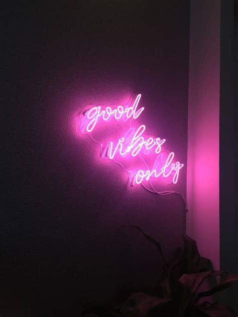 Download Good Vibes Only Neon Pink Aesthetic Vibes Wallpaper