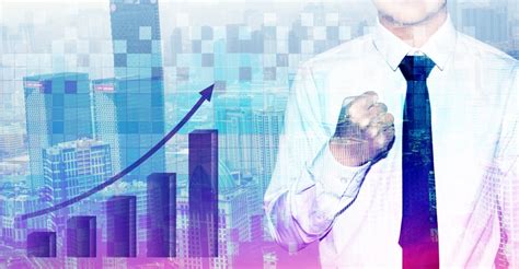Double Exposure Financial Business Portrait Background ...