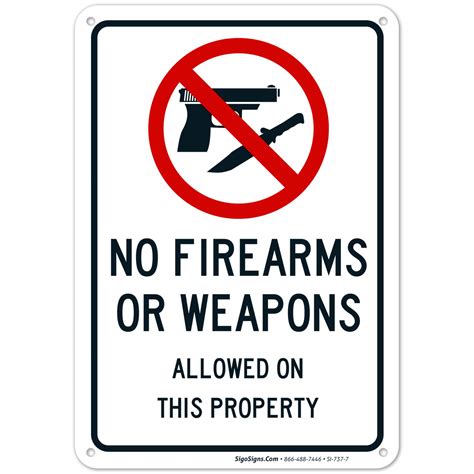 No Weapons Allowed Signs