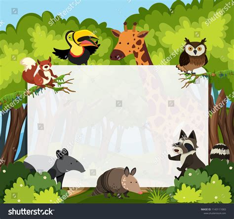 Wild Animals Template Illustration Stock Vector Royalty Free 1143111065