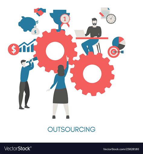 Business And Outsourcing Concept Royalty Free Vector Image