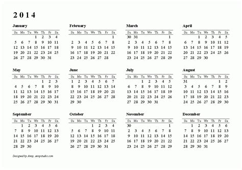 Best 5 Year Calendar 2014 2021 Get Your Calendar Printable
