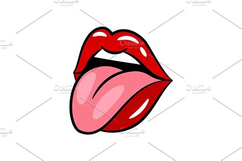 Female Tongue Liking Glossy Lips Spon Likingglossyfemaletongue