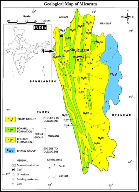 Geological Map Of Mizoram Showing The Study Area 21 Download
