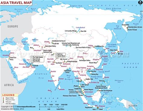 Asia Travel Information Map Major Attractions