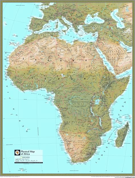 This Physical Africa Wall Map By National Geographic Brings The African