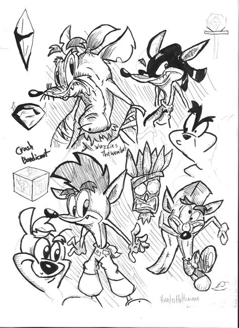 Crash Bandicoot doodles by selairy on DeviantArt