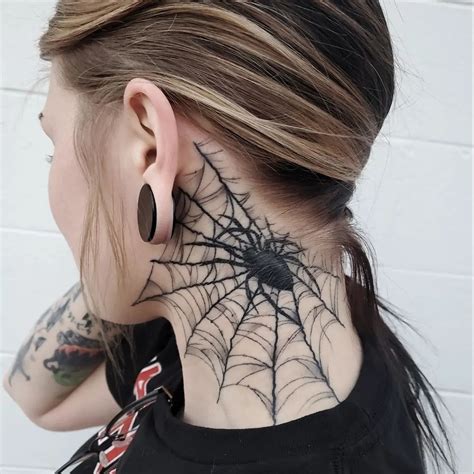 Spider Web Tattoos On Neck Design Talk