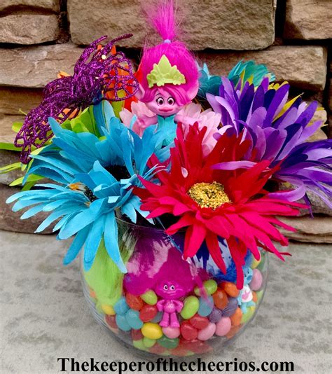 Visit this site for details: TROLLS PARTY CENTERPIECE IDEA - The Keeper of the Cheerios