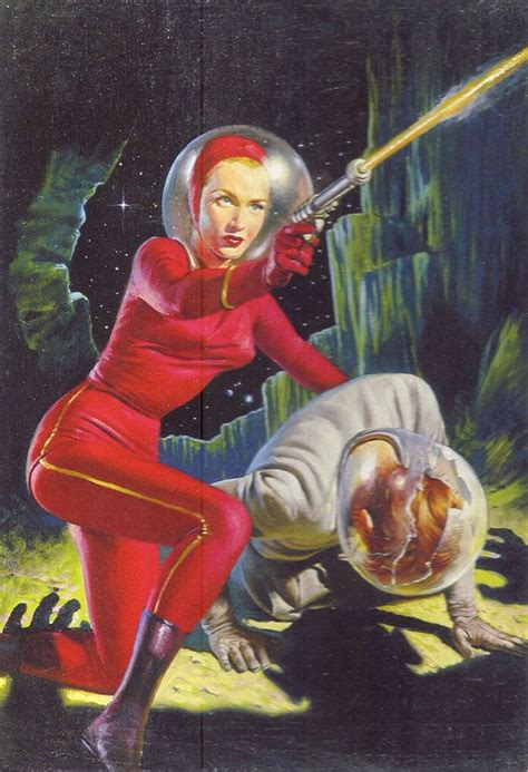 Outer Space Pinup Never Under Estimate A Woman With A Ray Gun Pop Art