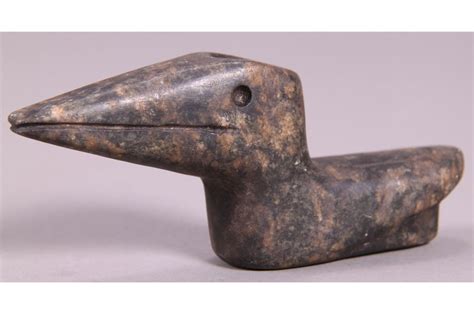 Native American Indian Artifact Bird Effigy Pipe Black