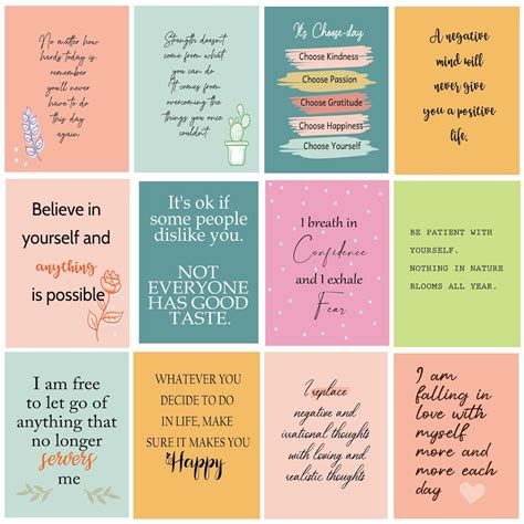 Daily Affirmation Cards Printable Positive Quotes Every Etsy