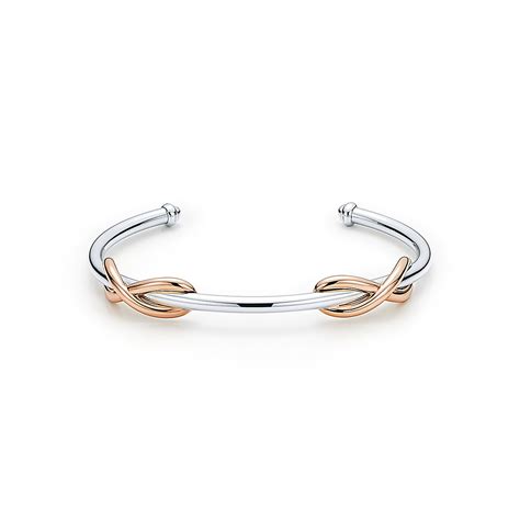 Tiffany Infinity Double Cuff In Sterling Silver And 18k Rose Gold