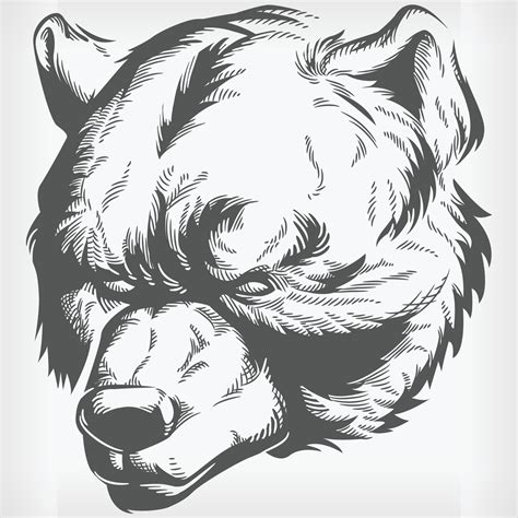 Grizzly Bear Roar Stencil