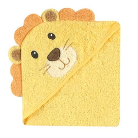 Luvable Friends Hooded Towel W Embroidery Lion Orange Baby Robes
