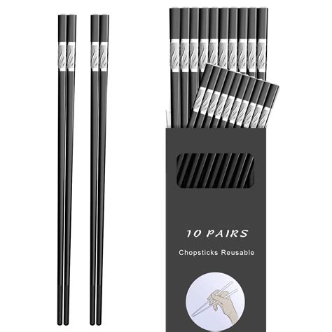 Buy 10 Pairs Chopsticks Reusable Dishwasher Safe Fiberglass Chopsticks