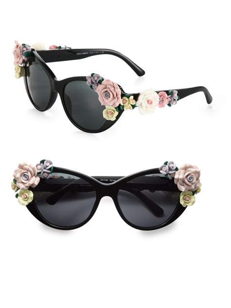 Lyst Dolce And Gabbana Garden Flowers Catseye Sunglasses In Black