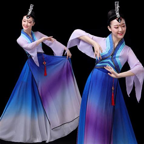 Womens Hanfu Classical Chinese Folk Dance Costumes Fairy Dresses