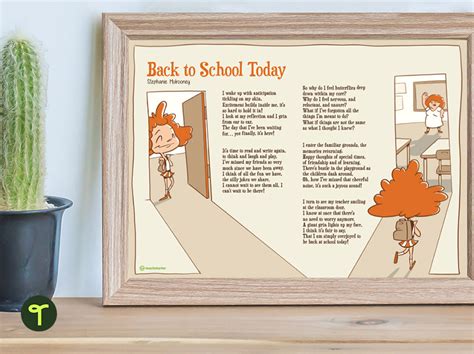 Back To School Today Poem For Kids Teach Starter
