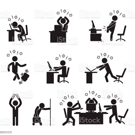 Angry Businessman Icon Set Vector Stock Illustration Download Image
