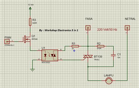 Skema Dimmer Dc 12v Rangkaian Elektronika Inverter Dc 12v To Ac 220v