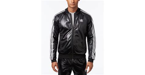 Adidas Originals Synthetic Men S Originals Shiny Track Jacket In Black For Men Lyst