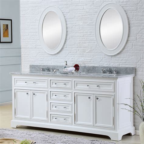 White Double Vanity With Marble Top Virtu Usa Caroline Avenue 60 Inch