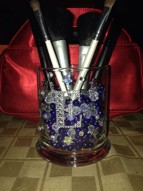 Ships free orders over $39. Makeup brush holder "E" rhinestones | Makeup brush holders ...