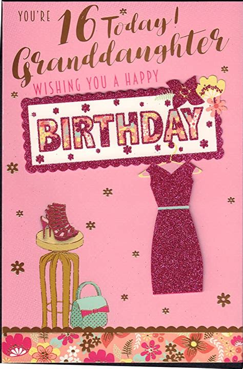 Granddaughter 16th Birthday Card Youre 16 Today Granddaughter
