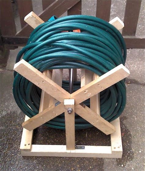 Ideas Diy Wooden Hose Storage For Garden Appliances Plus Long Blue