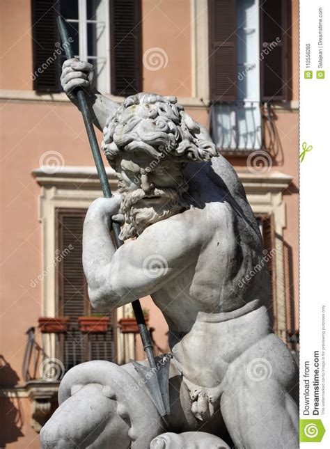 Statue Of Neptune Fountain Rome Italy Stock Image Image Of Historic Italy
