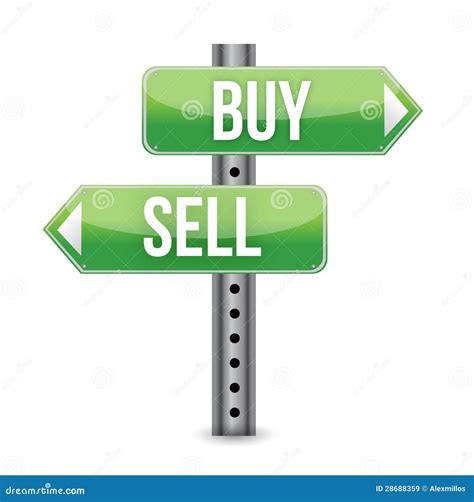 Buy Sell Green Road Sign Stock Illustration Illustration Of Money