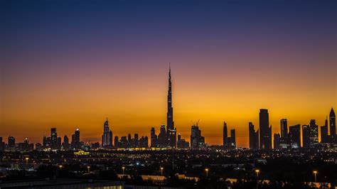 Dubai Sunset Skyline Wallpaper 1280x720 21357