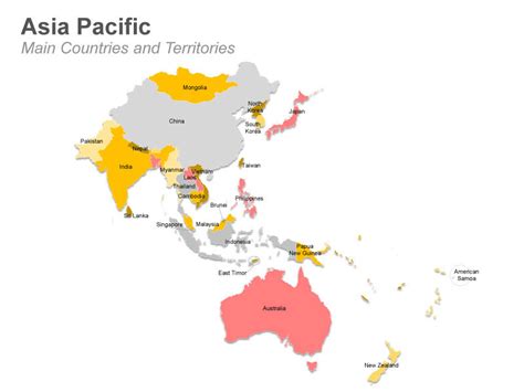 Asia Pacific Map With Countries And Territories