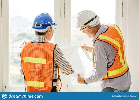 Happy Professional Worker Working Together Home Builder Architecture