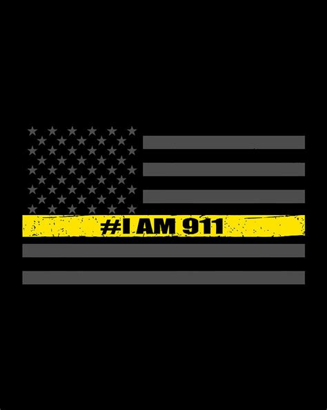 911 Dispatcher I Am 911 Thin Gold Line American Flag Digital Art By