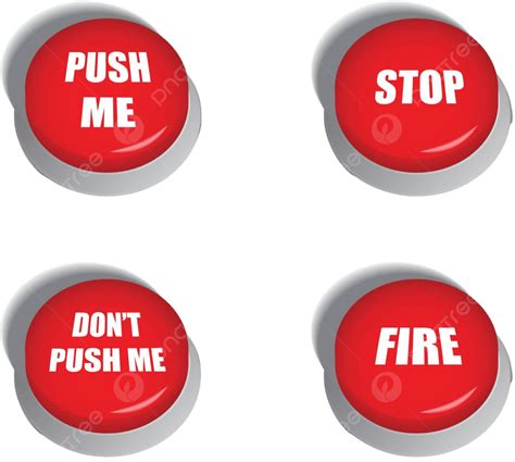 Isolated Illustrations Of Red Buttons With Multiple Commands Vector Switch Terminate Funny