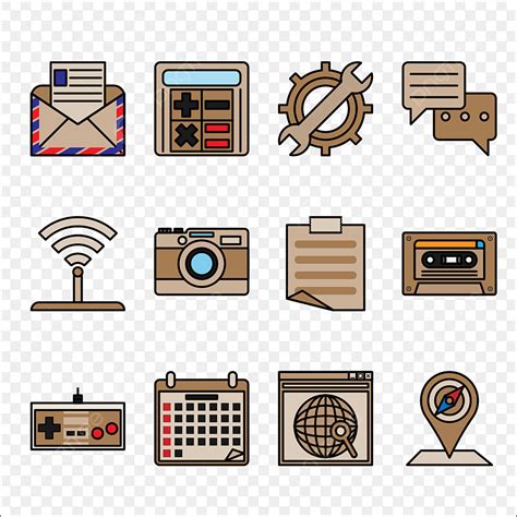 Retro Apps Icon Set Retro Icons Vector Retro Png And Vector With