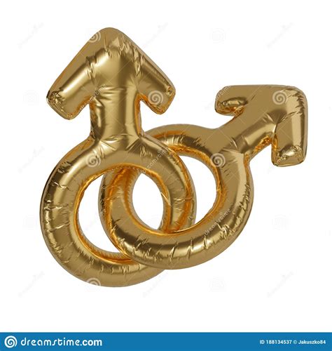 Golden Balloon With A Male And Female Gender Symbol Helium Gender Signs Balloons Stock Image