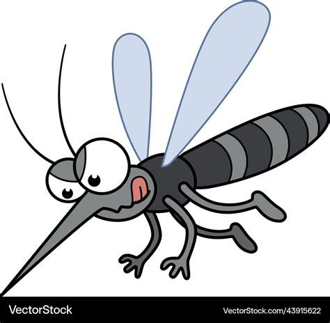 Cartoon Mosquitoes Flying Royalty Free Vector Image