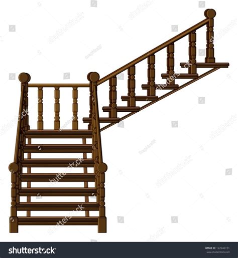Illustration Of A Staircase On A White Background 122946151