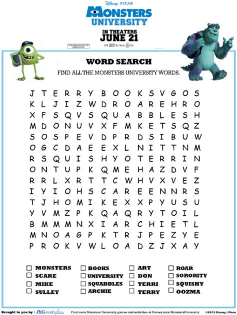 Free Printable Disney Word Search Printable Word Searches