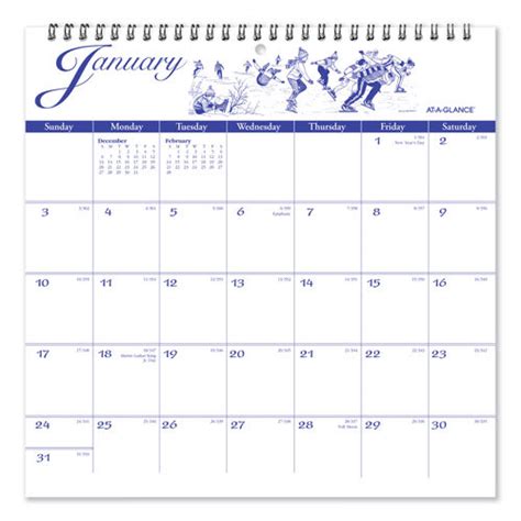 At A Glance® 12 Month Wall Calendar Illustrator Edition